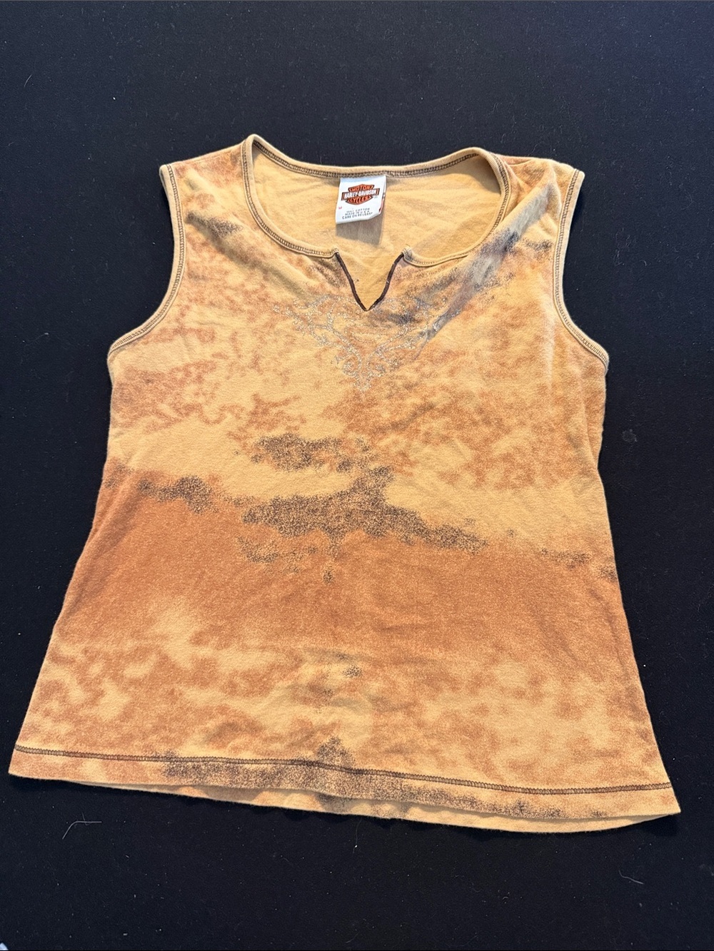 Harley-Davidson Women's Tank Top in Rust and Tan Burnout